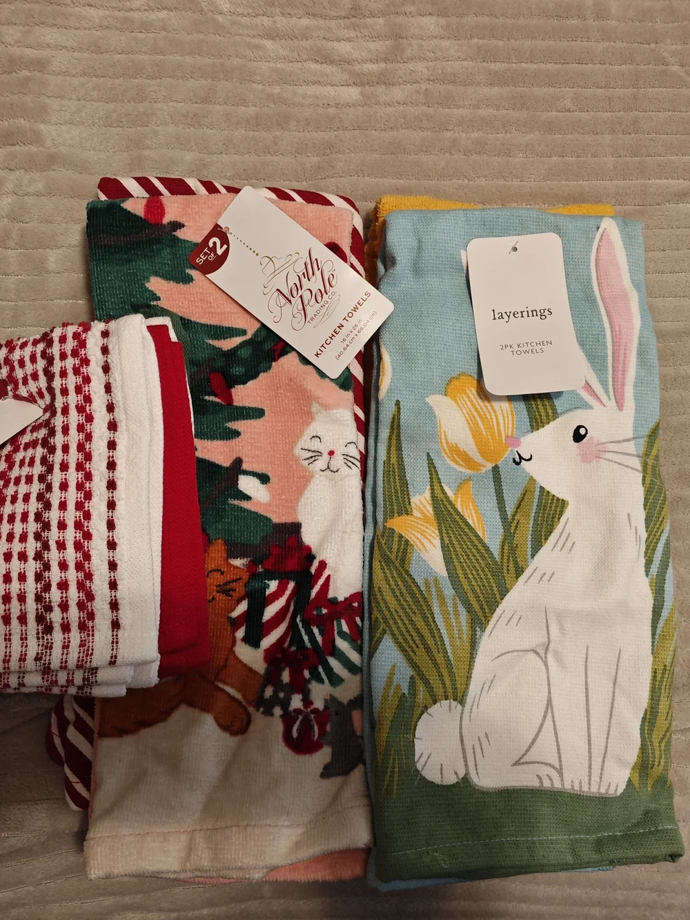 Layerings Blue Bunny & Holiday Kitchen Towel Set